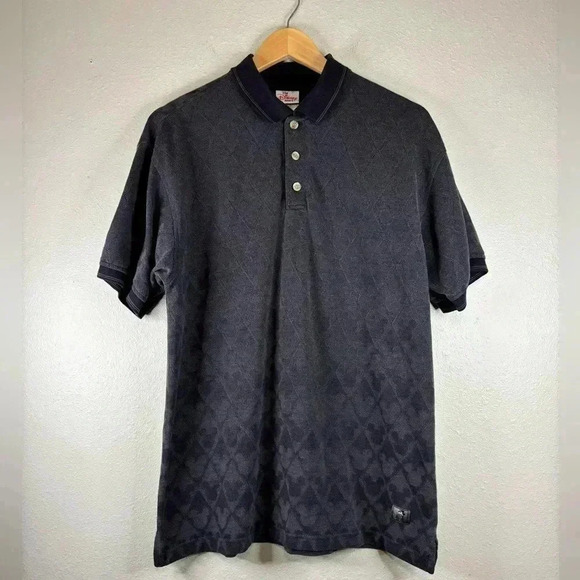 Vintage Disney Men’s Geometric Mickey Polo | Size Medium | Black - Picture 1 of 4